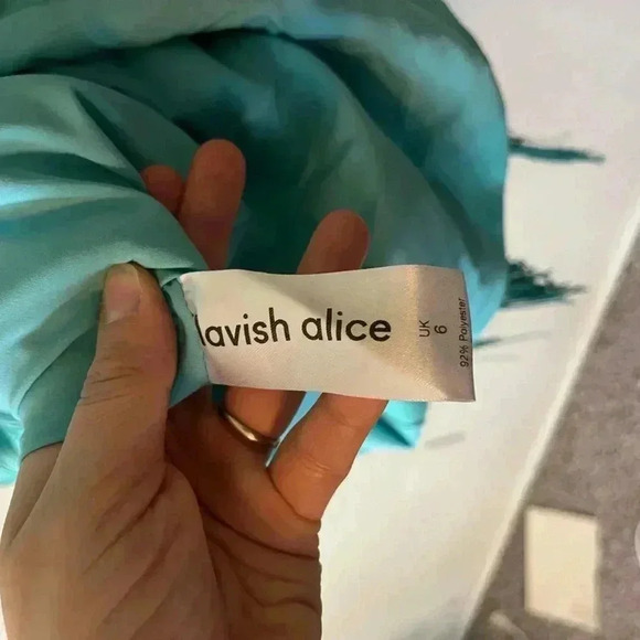 Lavish Alice Underwired Fringe Midi Dress in Aqua Women’s Size 2 NWOT - Picture 7 of 16